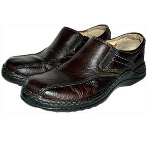 Men’s Clarks‎ Casual Slip On Brown Leather Loafers Shoes 78826 Comfort Y2K Sz 10